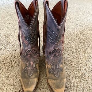 Brown and Tan Western Cowboy Boots